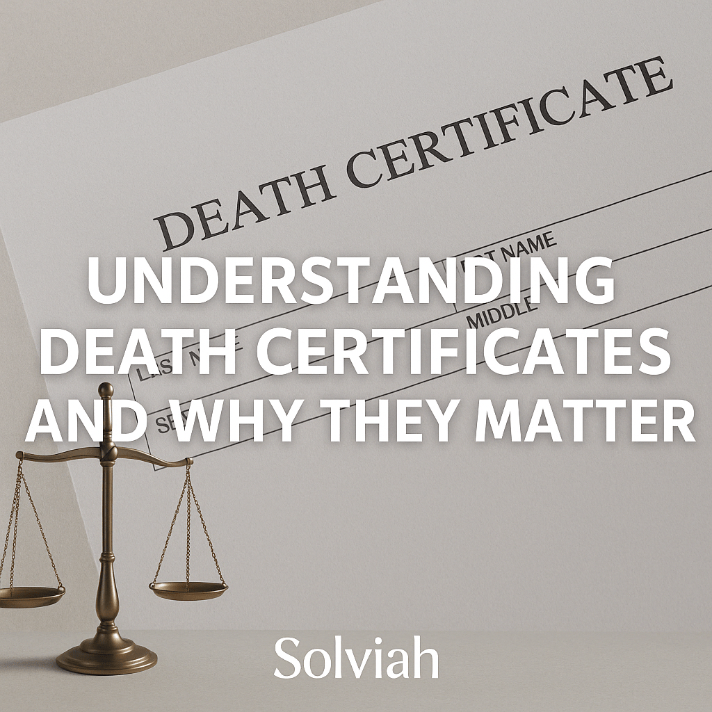 Understanding Death Certificates and Why They Matter: Navigating the Legal & Financial Steps After a Loved One’s&nbsp;Death